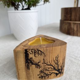 Wooden Beeswax candle