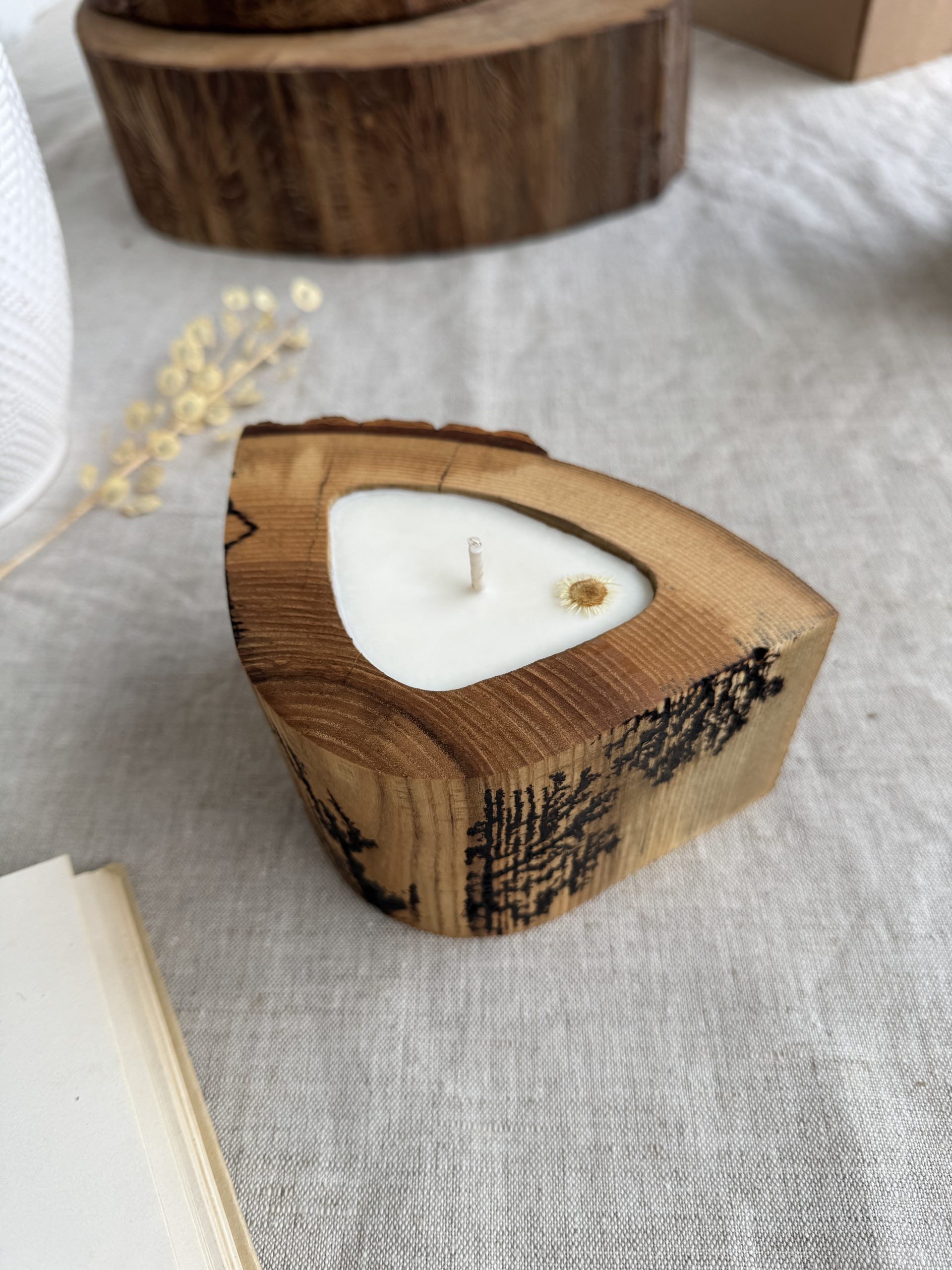 Rustic Wooden Candle