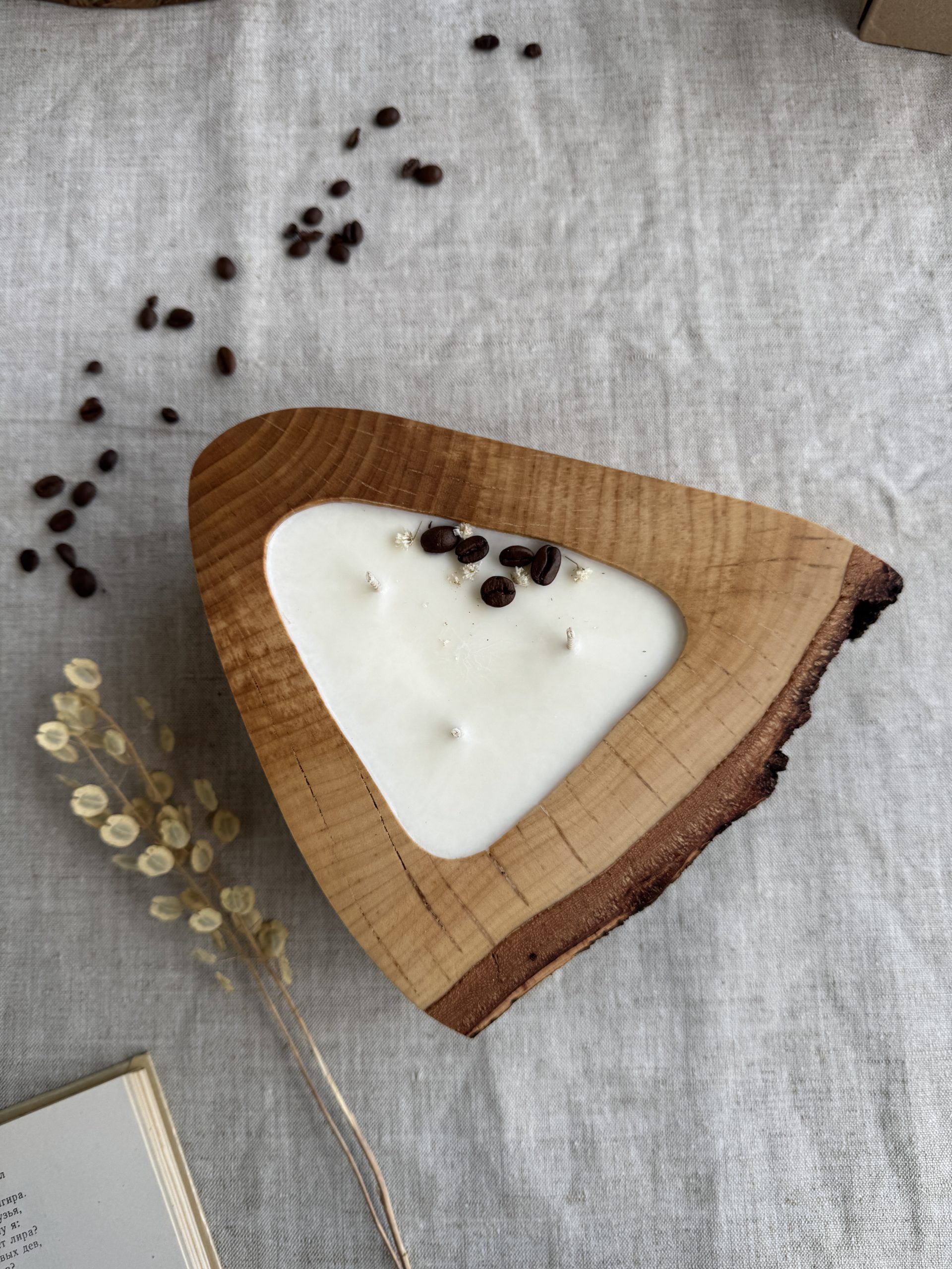 Rustic Birch Wood candle