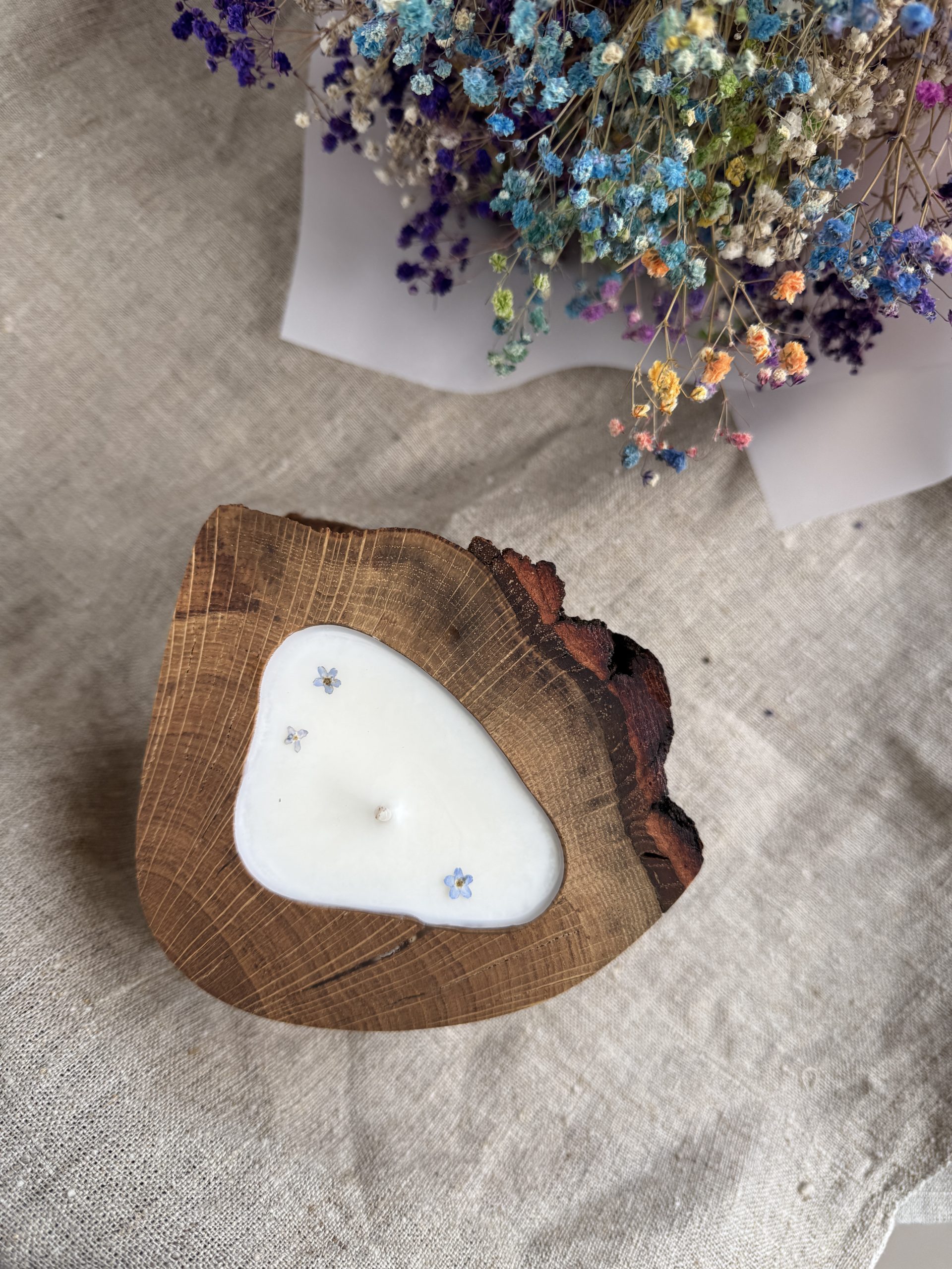 Blooming Wood Candle