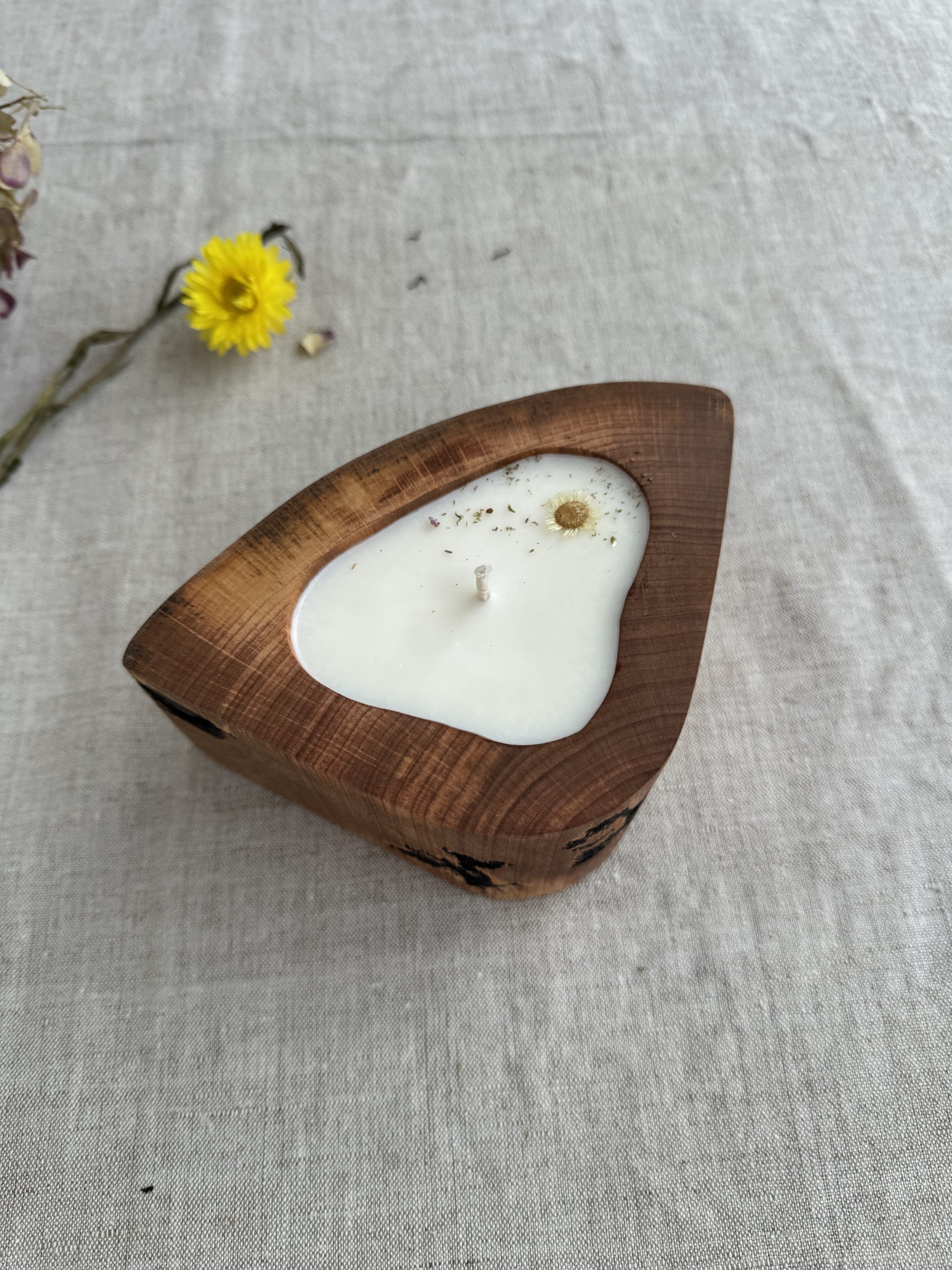 Wooden Candle in Red Adler - Image 2