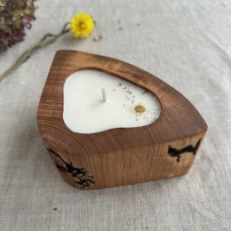 Wooden Candle in Red Adler