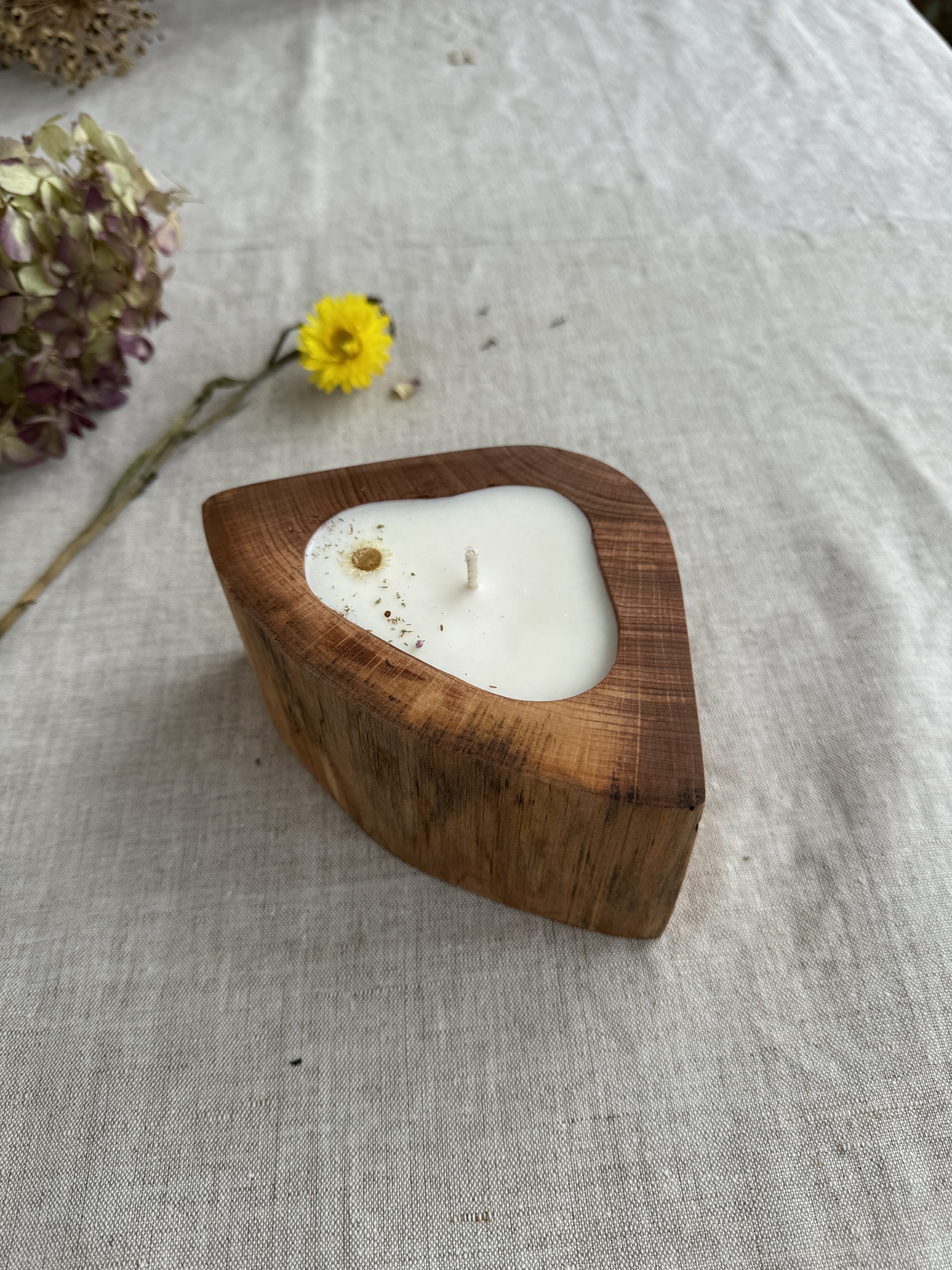 Wooden Candle in Red Adler - Image 3