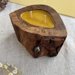 Oak Wood Candle - Natural Beeswax