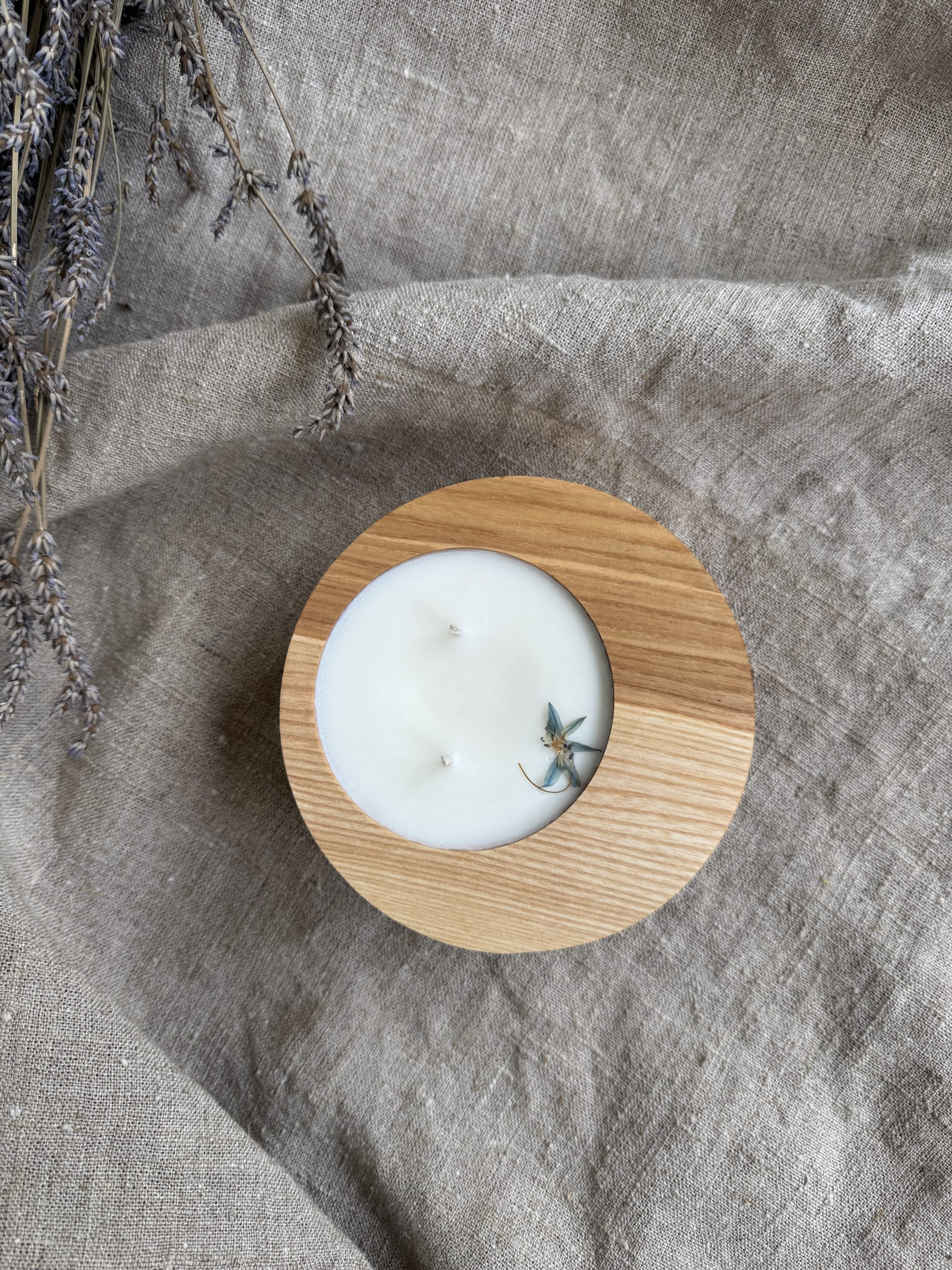 handmade wooden candle