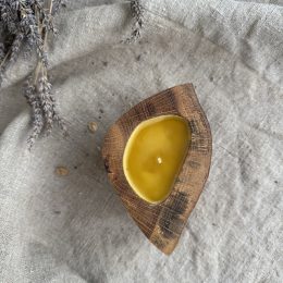 Natural beeswax candle