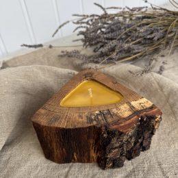 Natural beeswax candle